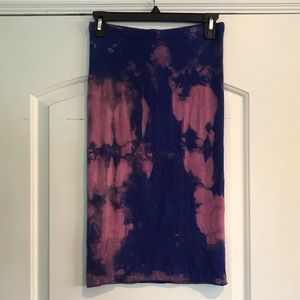Reverse tie dye pencil skirt